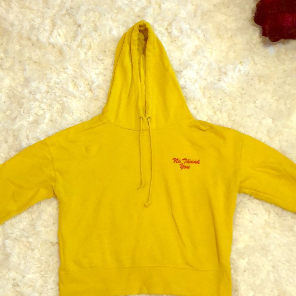 Yellow “No thank you” sweater